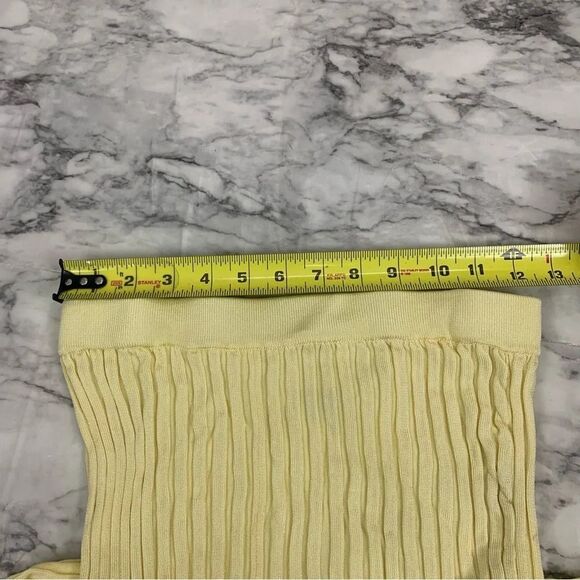 Free People x Significant Other Sylivia Ribbed Yellow Flare flowy Pants Size 4 - Picture 4 of 8